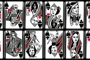Poker cards with a woman tattoo idea