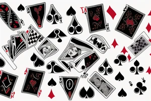 Poker cards with a woman tattoo idea