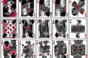 Poker cards with a woman tattoo idea