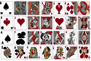 Poker cards with a woman on it tattoo idea