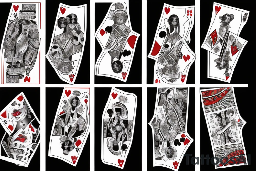 Poker card with a woman on it tattoo idea