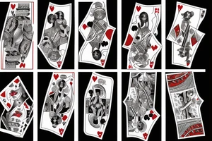 Poker card with a woman on it tattoo idea