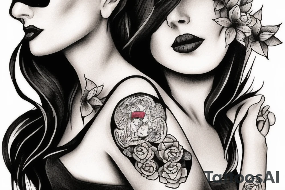 Poker card with a woman on it tattoo idea