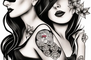 Poker card with a woman on it tattoo idea