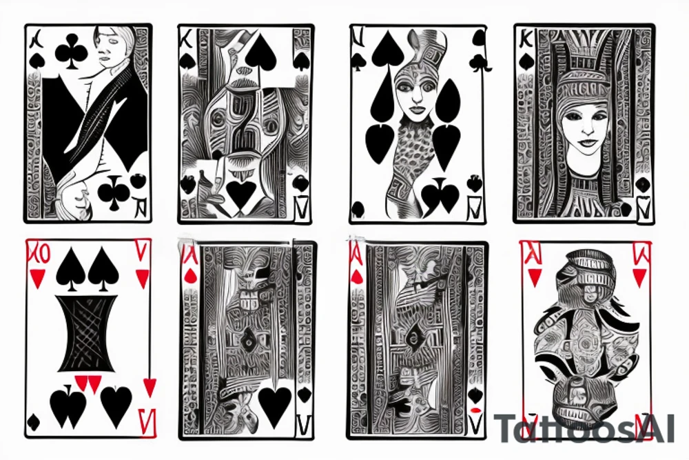 Poker card with a woman on it tattoo idea