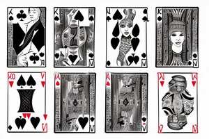 Poker card with a woman on it tattoo idea