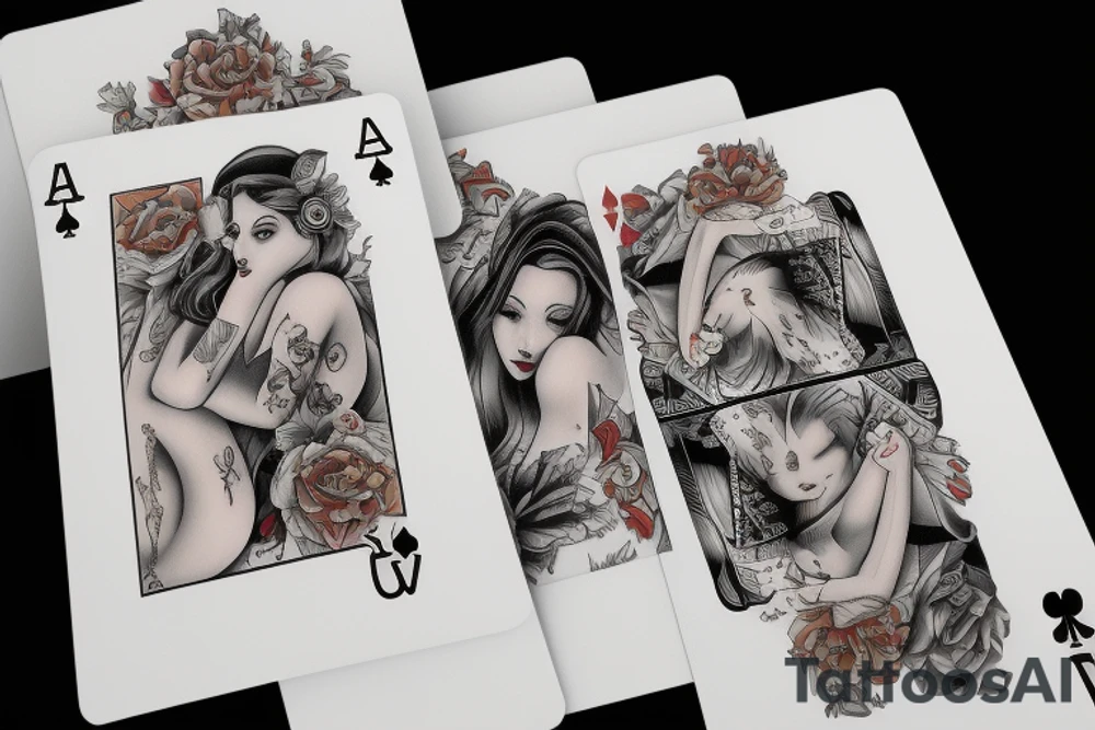 Poker card with a woman on it tattoo idea
