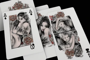 Poker card with a woman on it tattoo idea