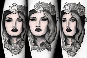 Poker card with a beautiful woman on it tattoo idea