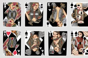 Poker card with a beautiful woman on it tattoo idea