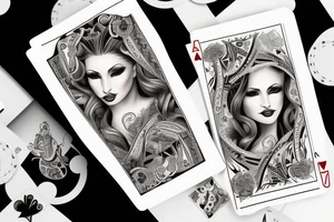 Poker card with a beautiful woman on it tattoo idea