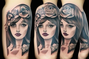Poker card with a beautiful woman on it tattoo idea