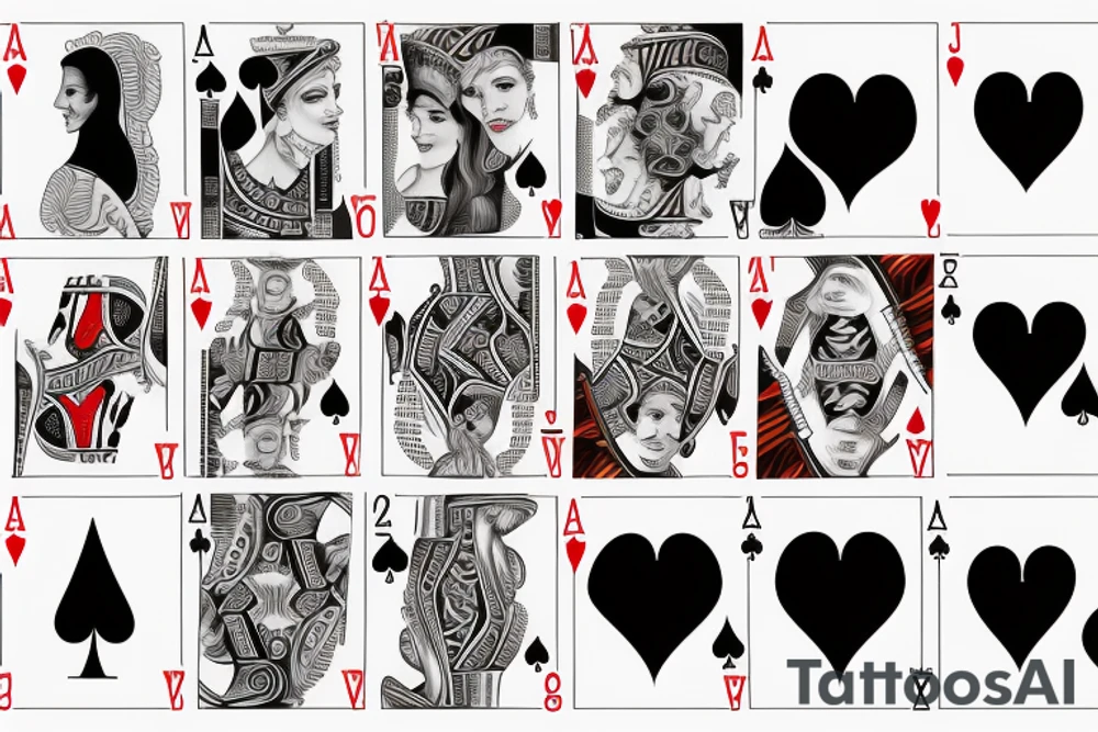 Poker card with a beautiful woman on it tattoo idea