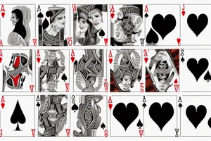 Poker card with a beautiful woman on it tattoo idea
