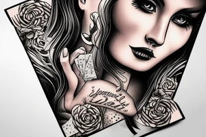 Poker card with a beautiful woman on it tattoo idea