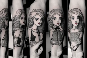 Poker card with a girl on it tattoo idea
