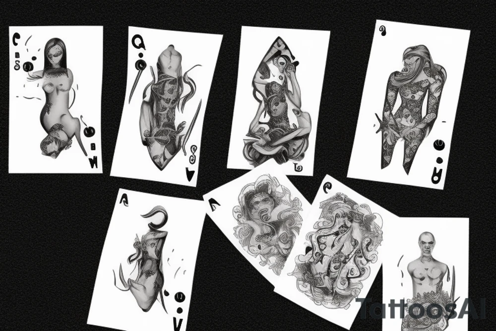 strip poker card tattoo idea