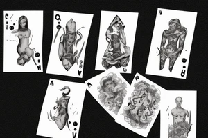 strip poker card tattoo idea
