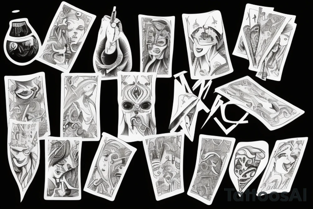 strip poker card tattoo idea