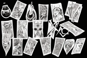 strip poker card tattoo idea