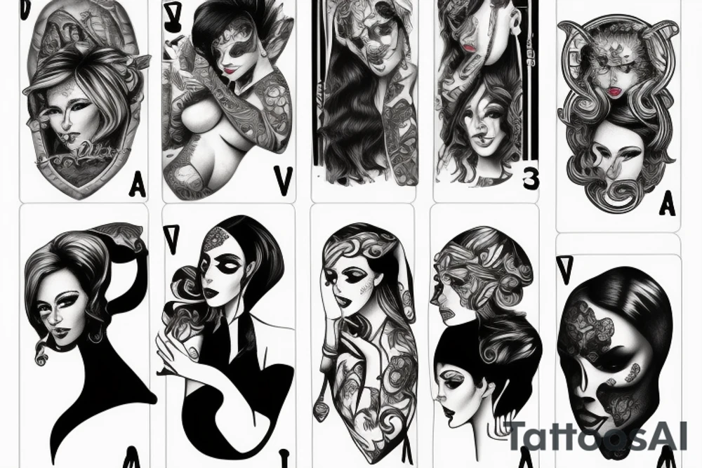 strip poker card tattoo idea
