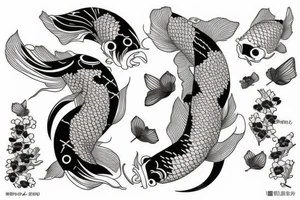 A koi fish arm sleeve tattoo idea