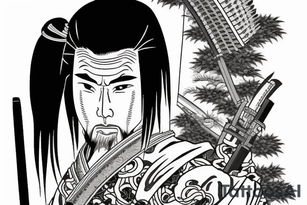 Samurai walking his path alone tattoo idea
