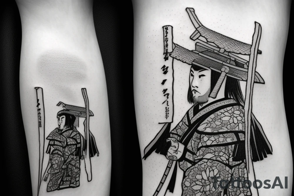 Samurai walking his path alone tattoo idea