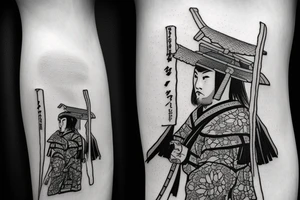 Samurai walking his path alone tattoo idea