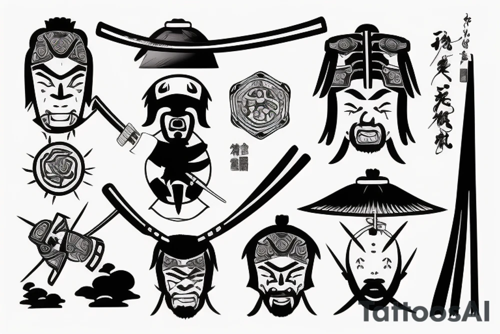 Samurai walking his path alone tattoo idea