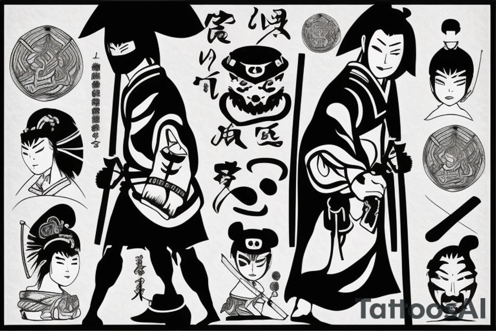 Samurai walking his path alone tattoo idea