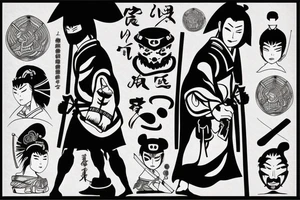 Samurai walking his path alone tattoo idea