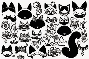 Girl with cat ears tattoo idea