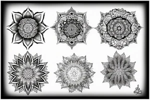 Tatouage mandala au niveau du coude. Le tattoo devrait être assez fin.
Il y aura aussi des bande de pattern qui disparaitront vers le milieu de l'avant bras. tattoo idea