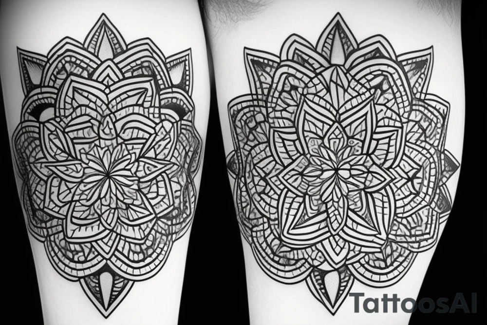 Tattoo mandala fin sans contour tattoo idea