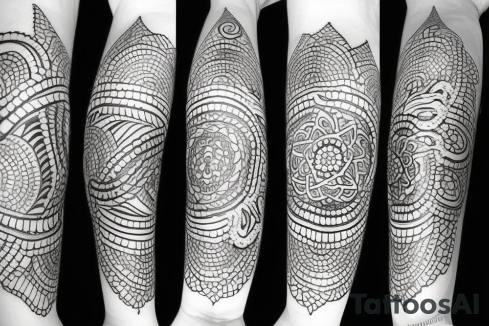 Tattoo mandala fin sans contour tattoo idea