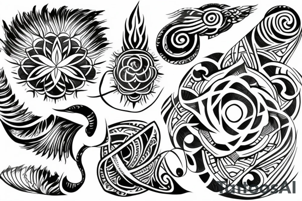 Tattoo mandala fin sans contour tattoo idea