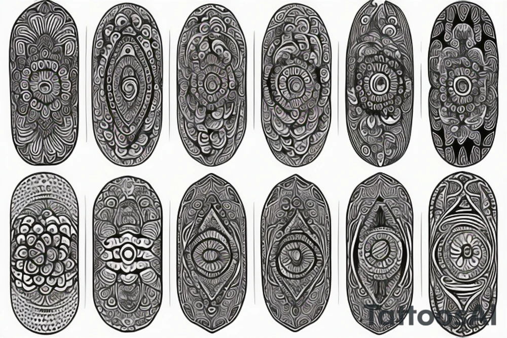 Tattoo with a thin mandala that has no outline tattoo idea