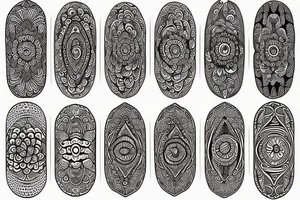 Tattoo with a thin mandala that has no outline tattoo idea