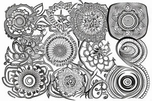 Tattoo with a thin mandala that has no outline tattoo idea