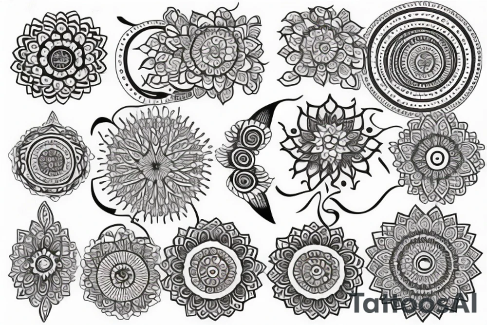 Tattoo with a thin mandala that has no outline tattoo idea Tattoo with a thin mandala that has no outline tattoo idea