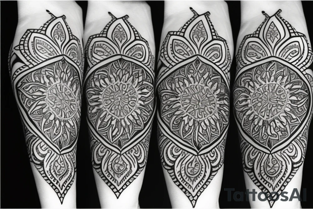Tattoo with a thin mandala that has no outline tattoo idea Tattoo with a thin mandala that has no outline tattoo idea