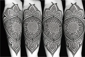 Tattoo with a thin mandala that has no outline tattoo idea