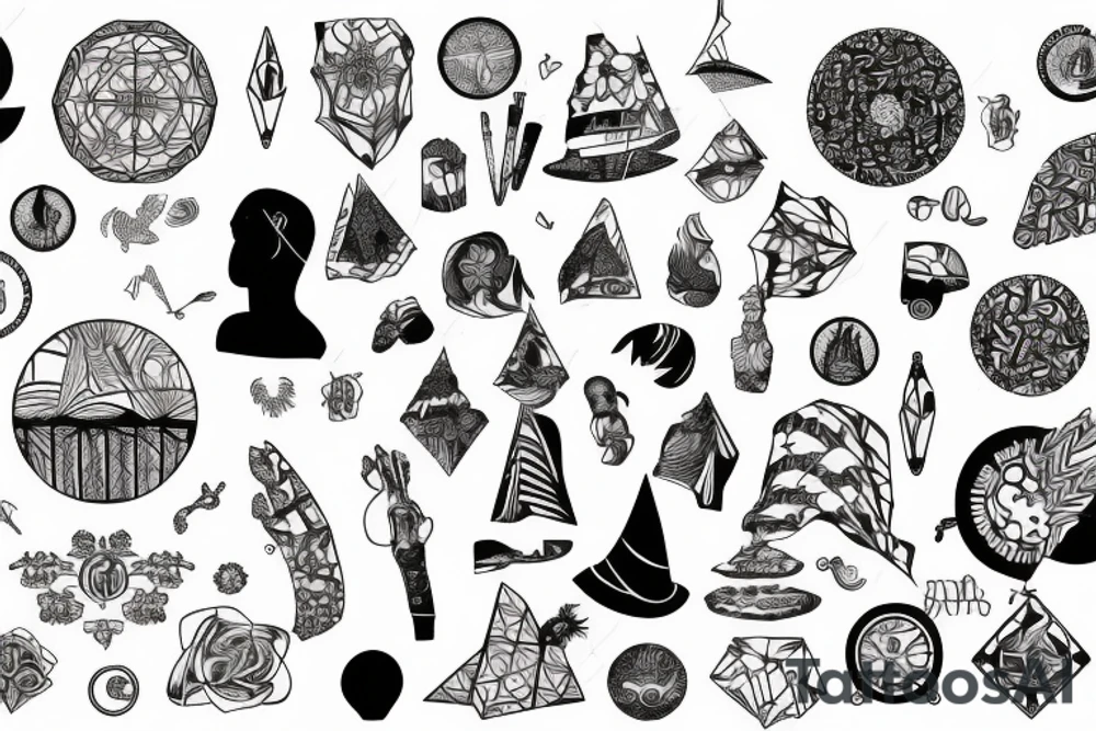 pattern geographique tattoo idea