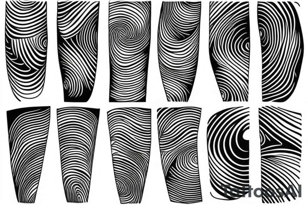 Minimalistic abstract Hybrid or sound and ocean waves tattoo idea
