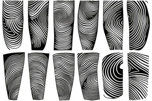 Minimalistic abstract Hybrid or sound and ocean waves tattoo idea