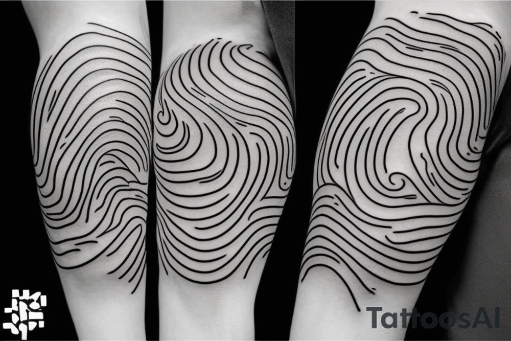Minimalistic Hybrid or sound and ocean waves tattoo idea