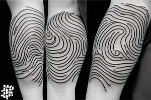 Minimalistic Hybrid or sound and ocean waves tattoo idea