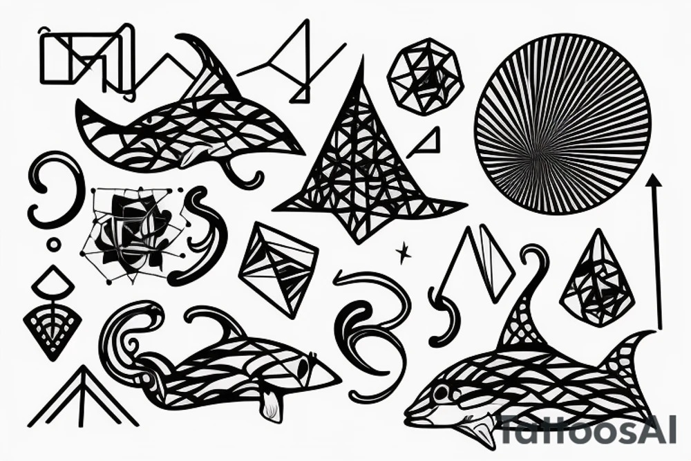 Minimalistic Hybrid or sound and ocean waves tattoo idea