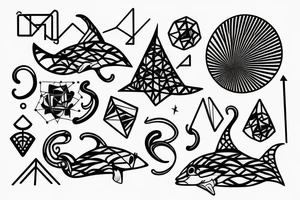 Minimalistic Hybrid or sound and ocean waves tattoo idea